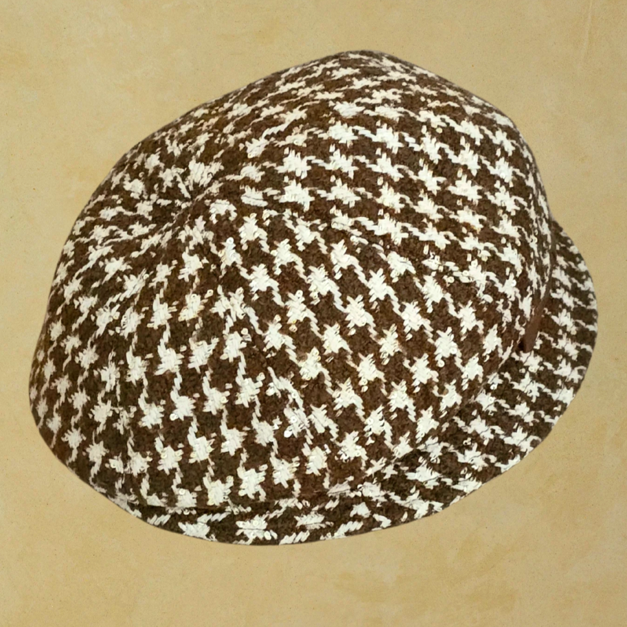 Serena Kahverengi Ekru Renk Desenli Şapka