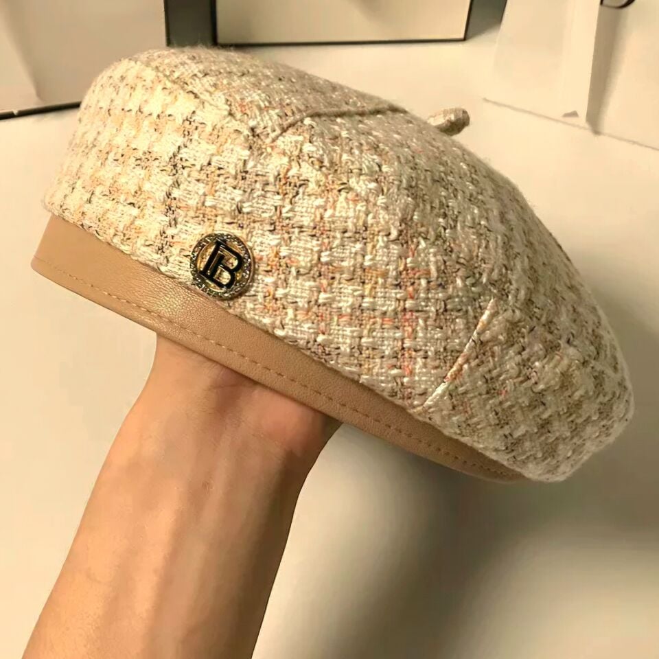 Belda Krem Taba Renk Ressam Şapka