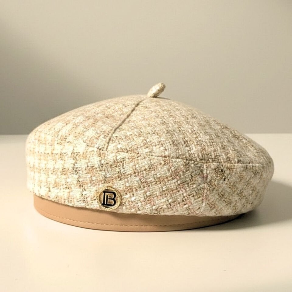 Belda Krem Taba Renk Ressam Şapka