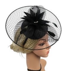Clara Siyah Renk Vualet Şapka 30 cm