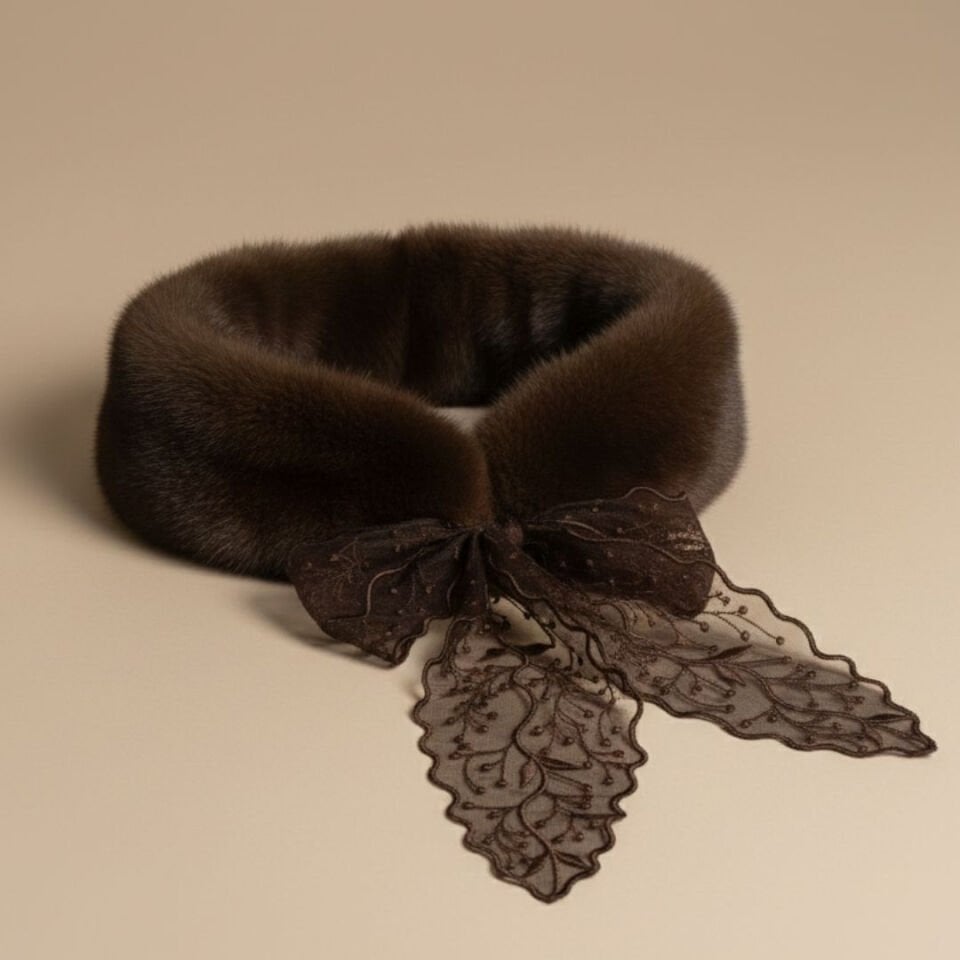 Peluş Kahverengi Renk Yaka