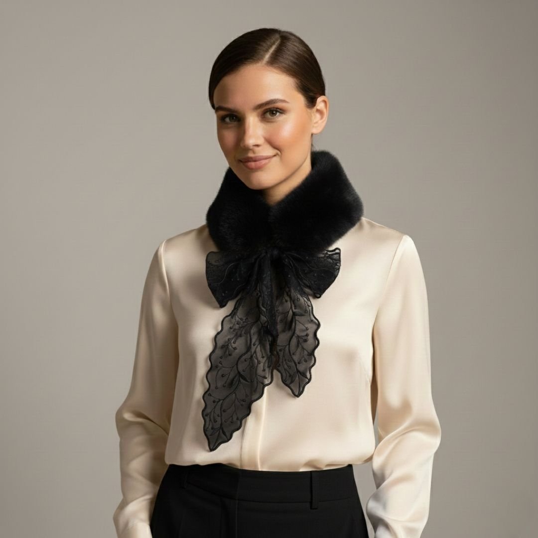 Peluş Siyah Renk Yaka