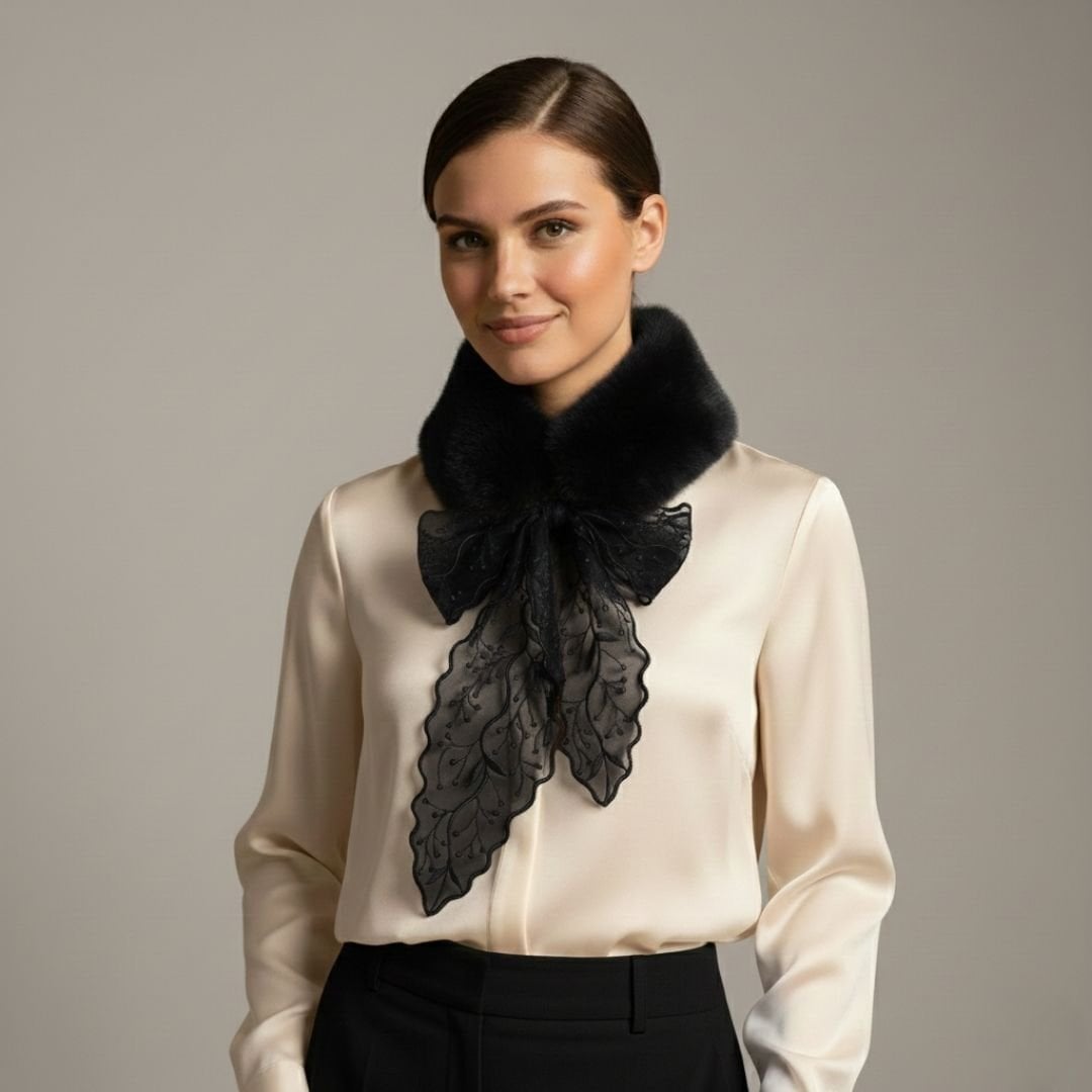 Peluş Siyah Renk Yaka