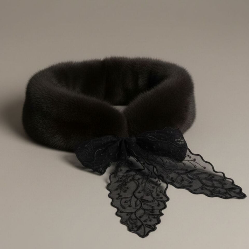 Peluş Siyah Renk Yaka