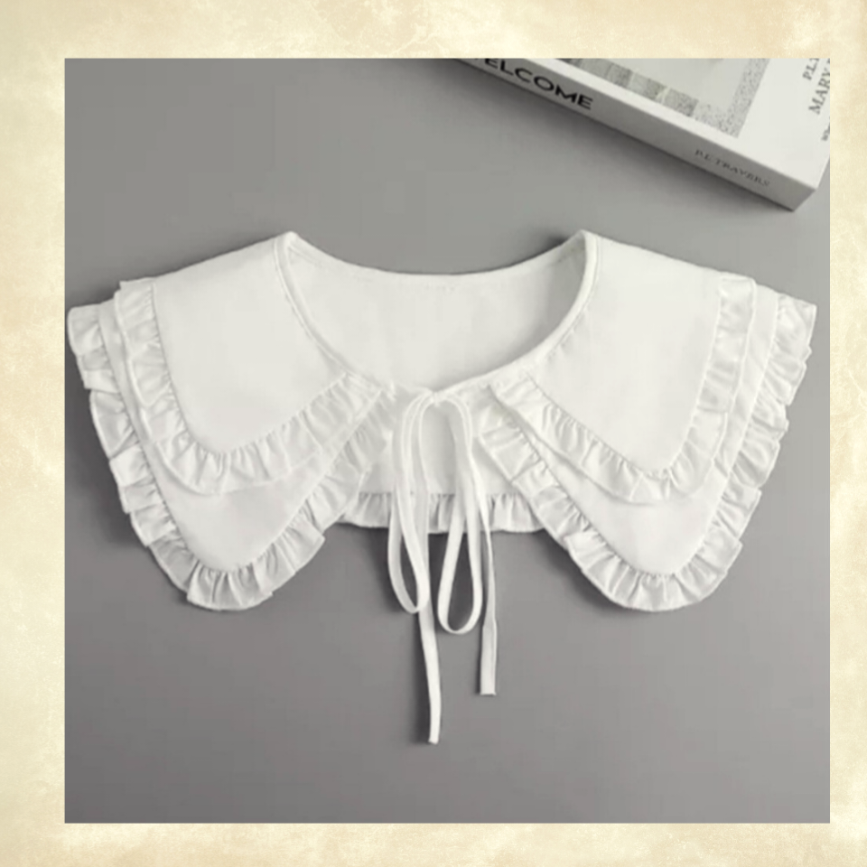 Kırık Beyaz Renk Coton Yaka Çift Kat