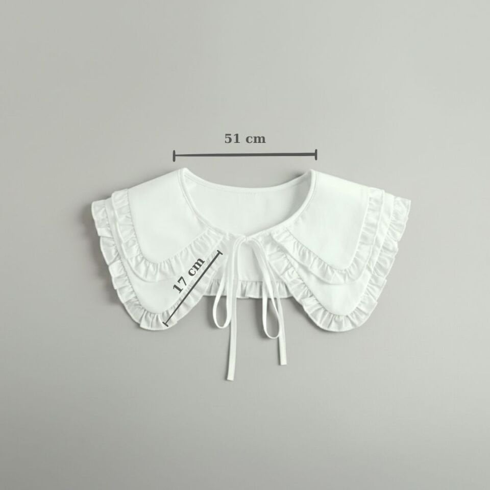 Kırık Beyaz Renk Coton Yaka Çift Kat