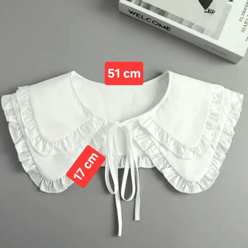 Kırık Beyaz Renk Coton Yaka Çift Kat