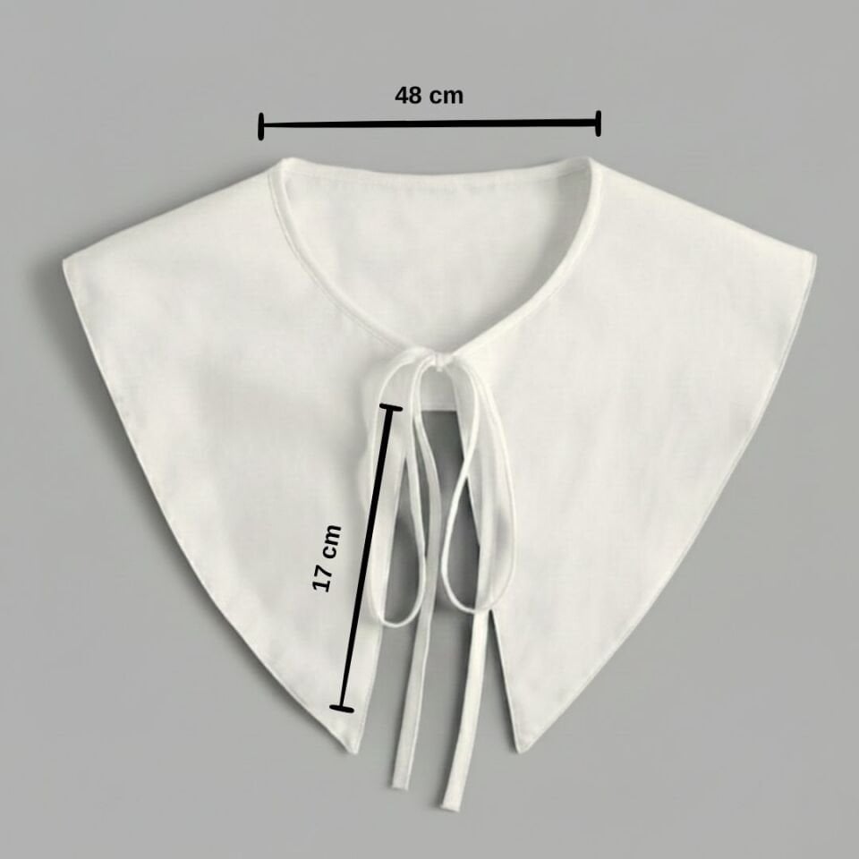 Kırık Beyaz Renk Coton Yaka