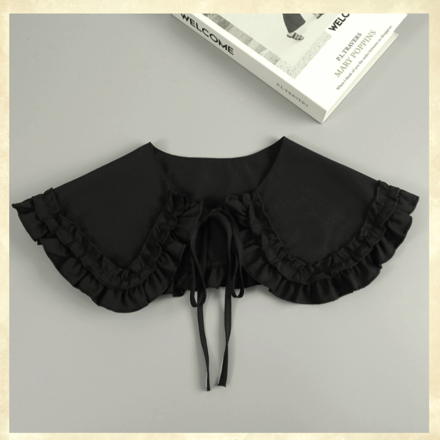 Siyah Renk Coton Yaka