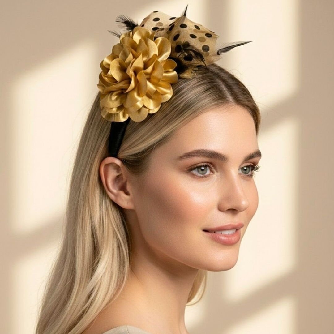 Mila Puantiyeli Siyah Saten Taç