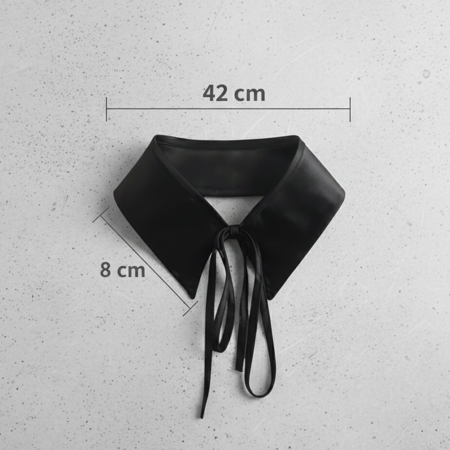 Siyah Saten Gömlek Yaka