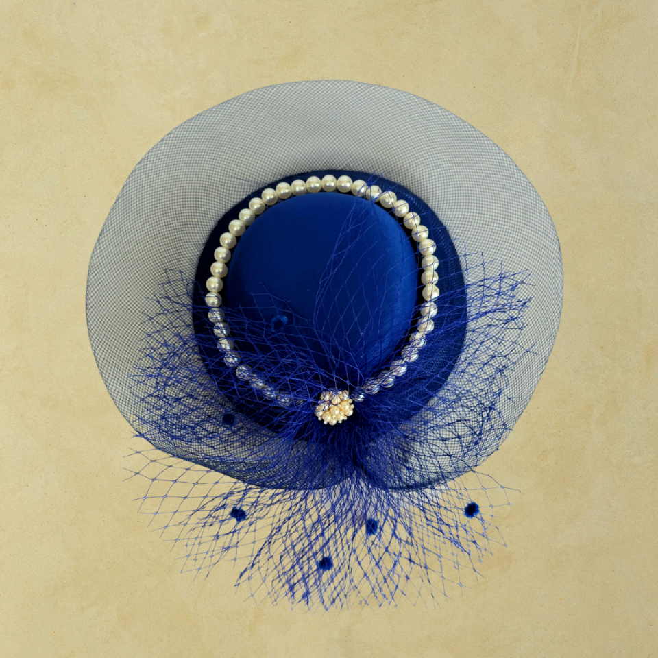 Valencia Saks Mavi Renk Geniş Kenarlı Vualet 26 cm