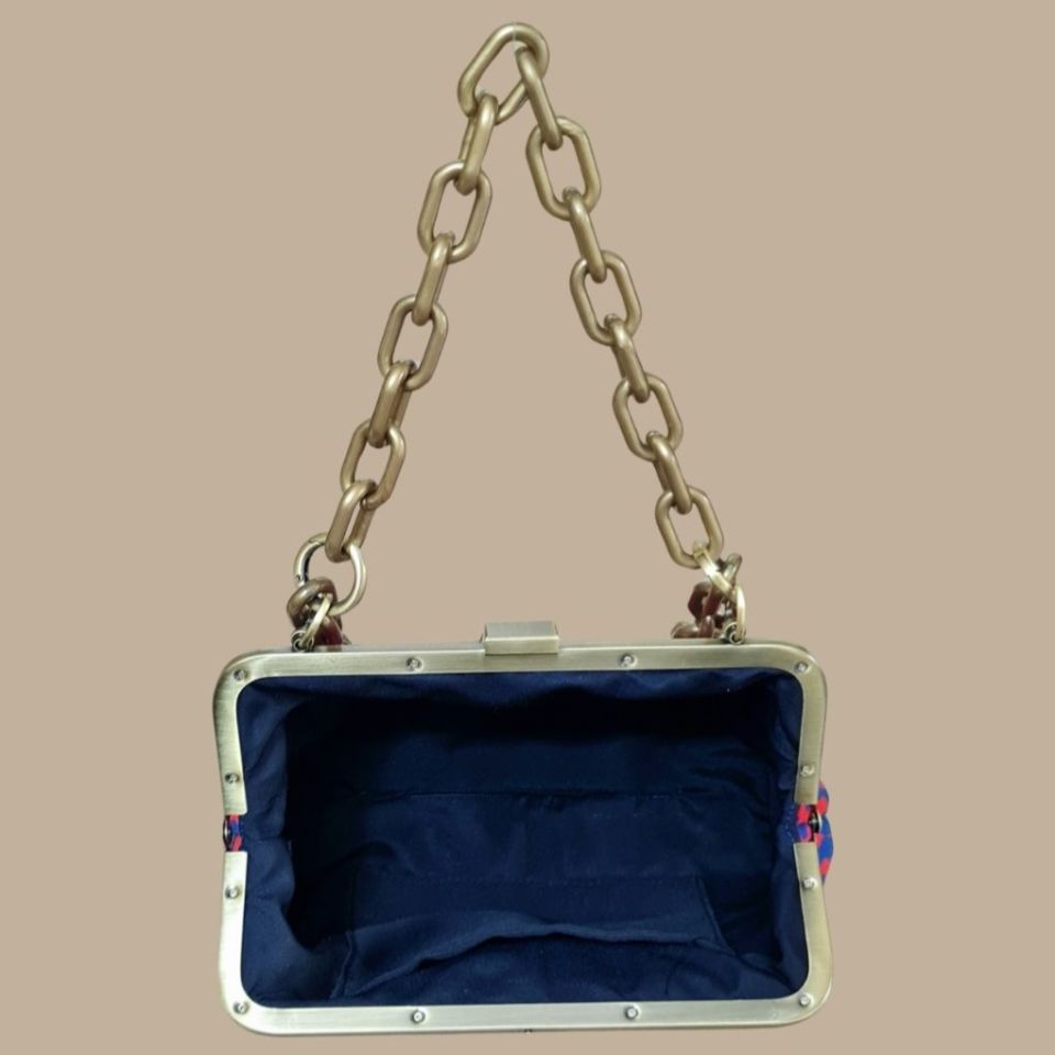 Kot Flok Kumaş Desenli Tasarım Etnik  Çanta