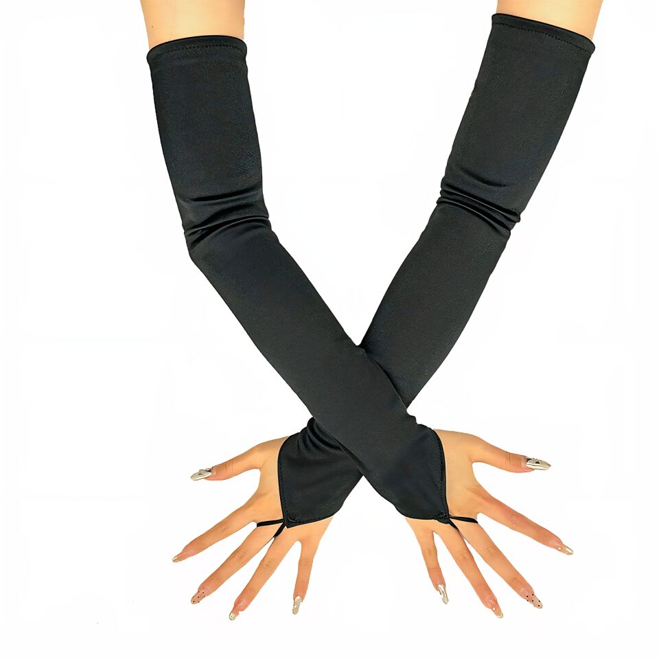 Siyah Renk Saten Kolluk 50 cm