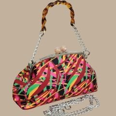 Yaprak Desenli Renkli Tasarım Çanta