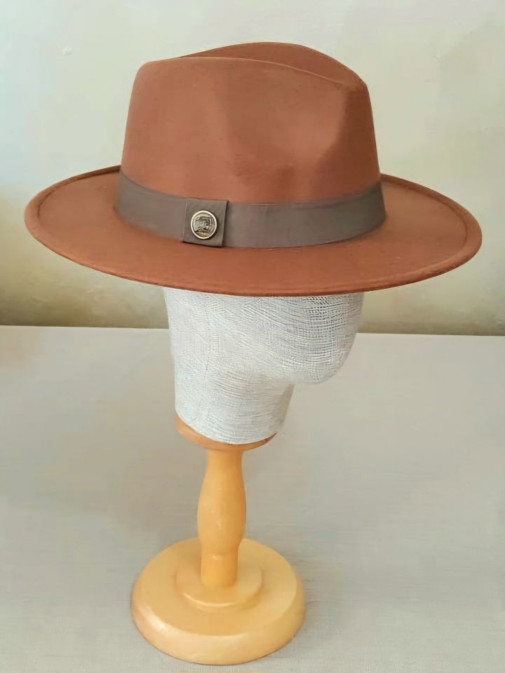 Fötr Taba Renk Şapka 8 cm kenarlı