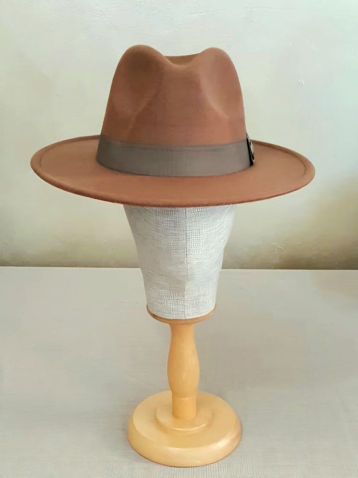 Fötr Taba Renk Şapka 8 cm kenarlı