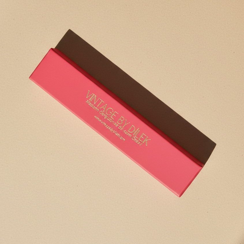 Fuşya Pembe Puantiyeli Bambu Yelpaze Özel Kutulu