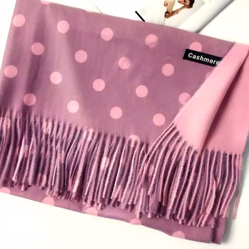 Donna Gül Kurusu Pembe Renk Çift Taraflı Şal