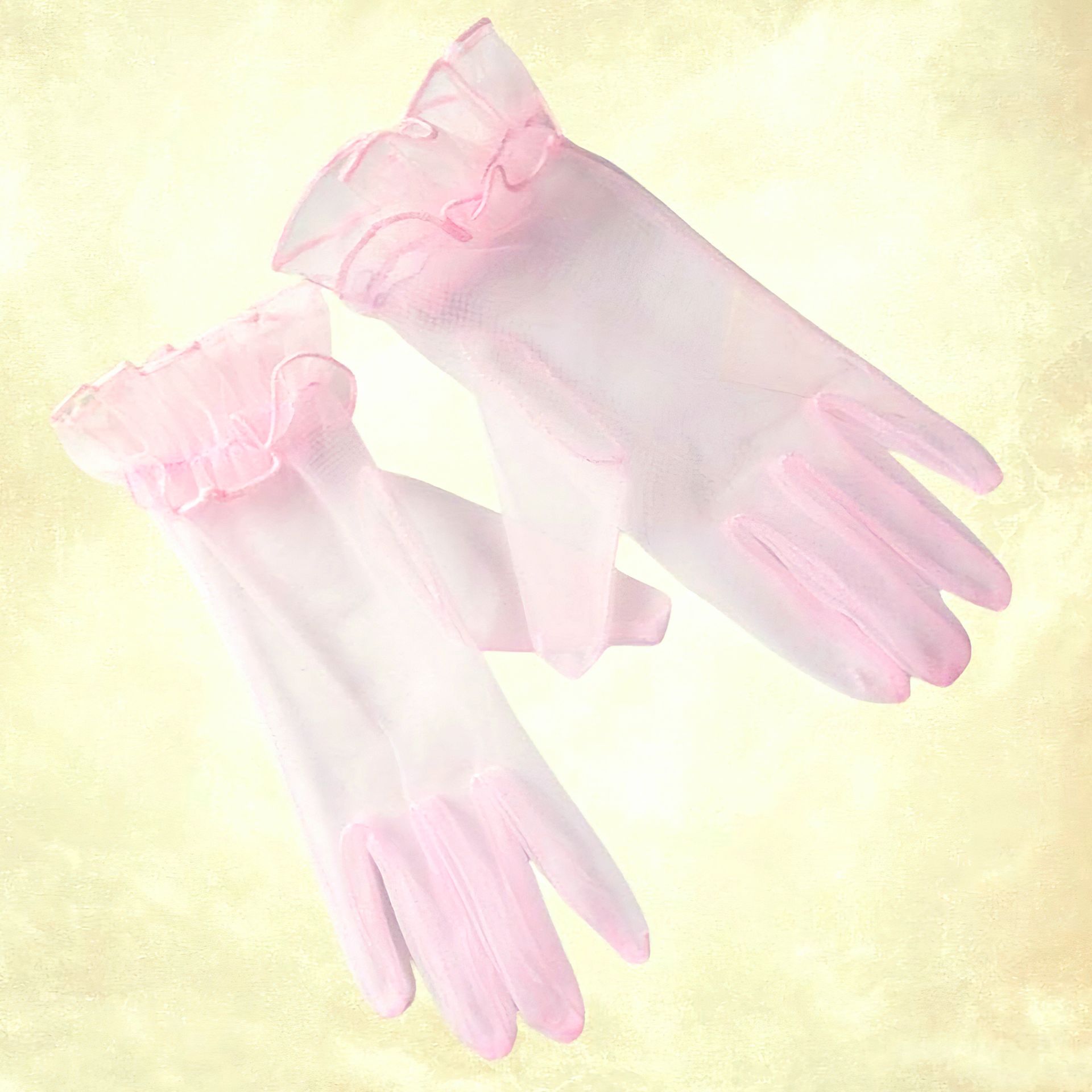Leydi Pembe Renk Organze Eldiven