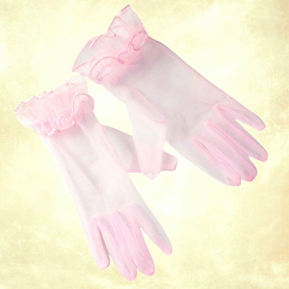 Leydi Pembe Renk Organze Eldiven