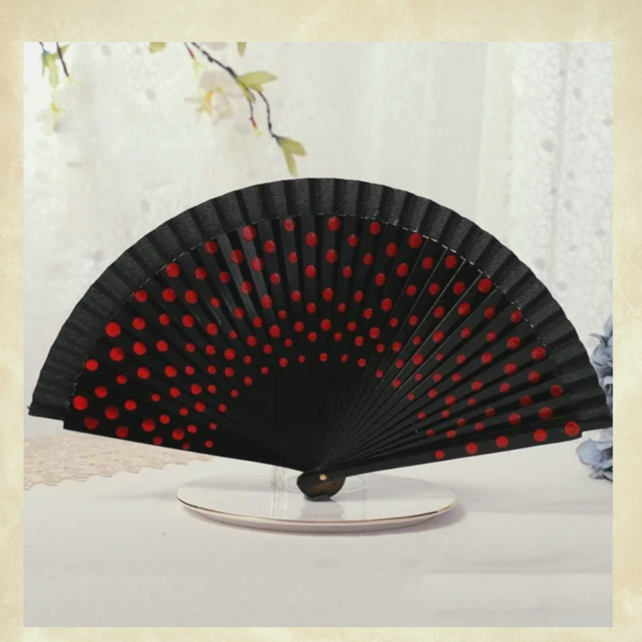 Siyah Renk Bambu Yelpaze Özel Kutulu