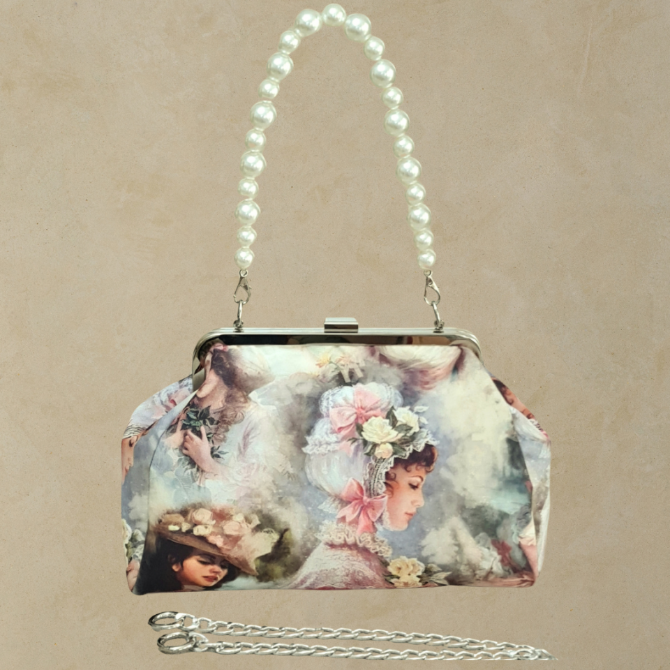 Sardunya Model Ekru Renk Kadınlar Desenli Tasarım Çanta