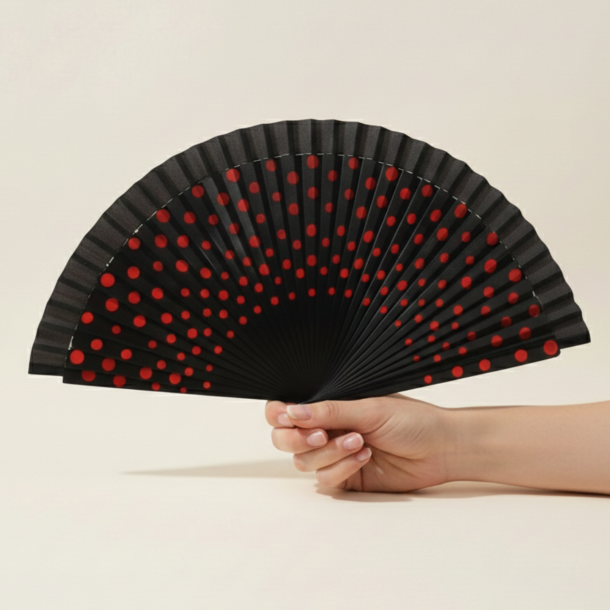 Siyah Renk Bambu Yelpaze Özel Kutulu