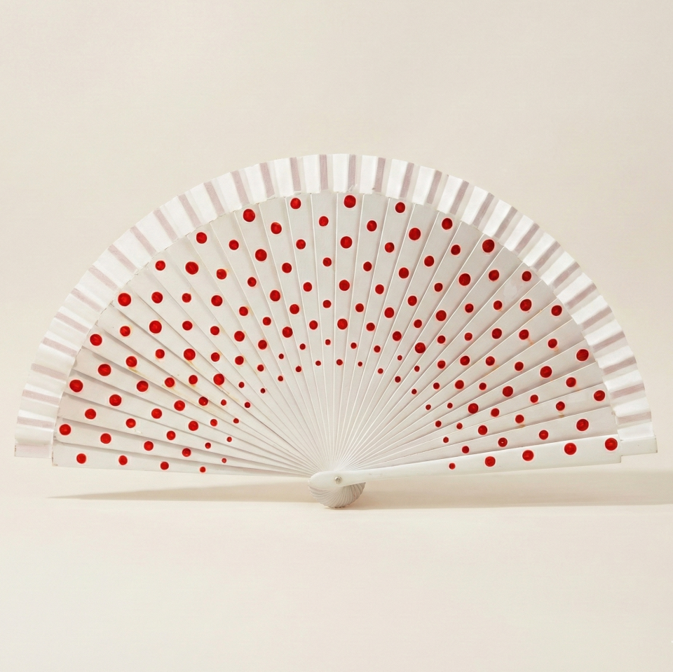 Beyaz Renk Bambu Yelpaze Özel Kutulu