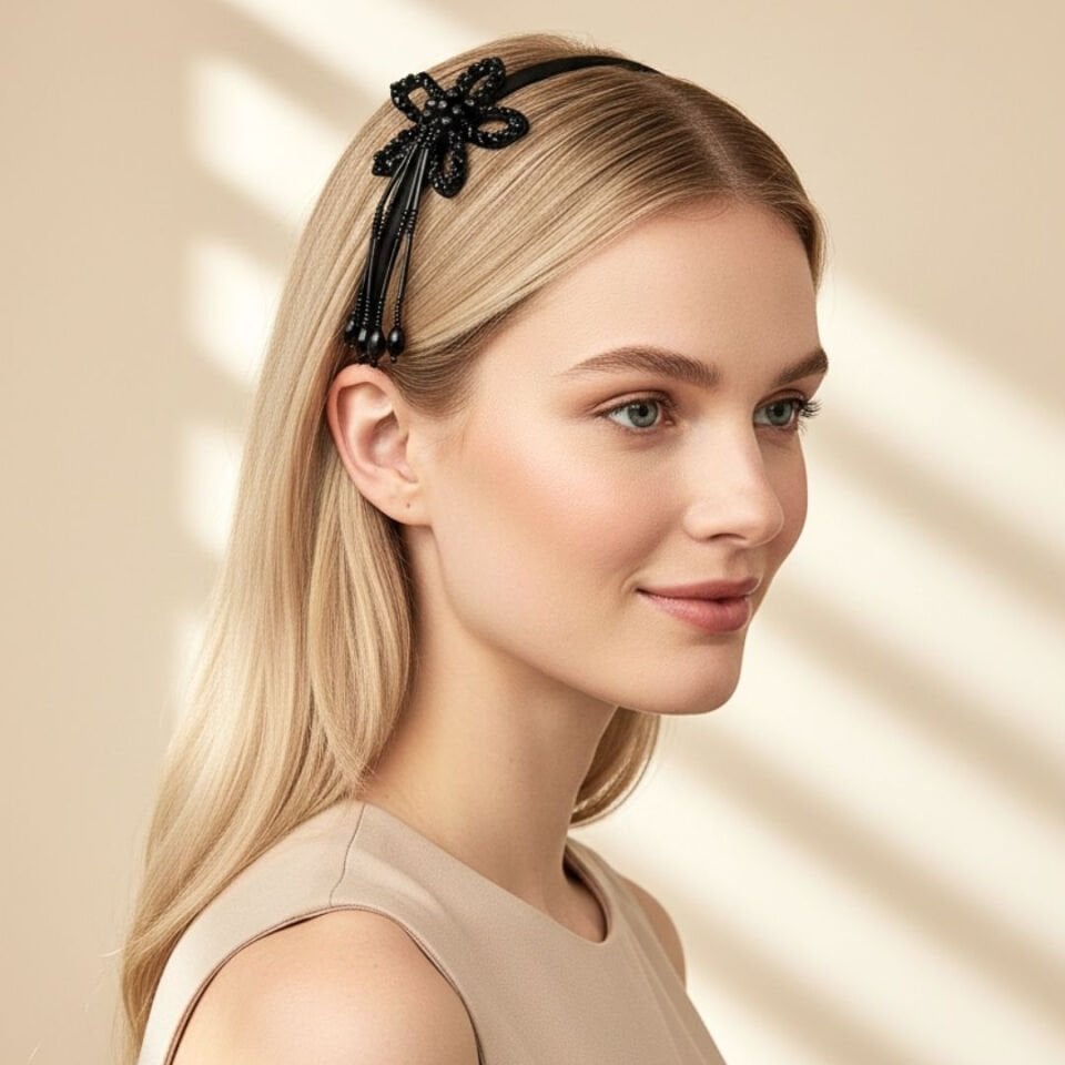 Mila Siyah Renk Yıldız Taç