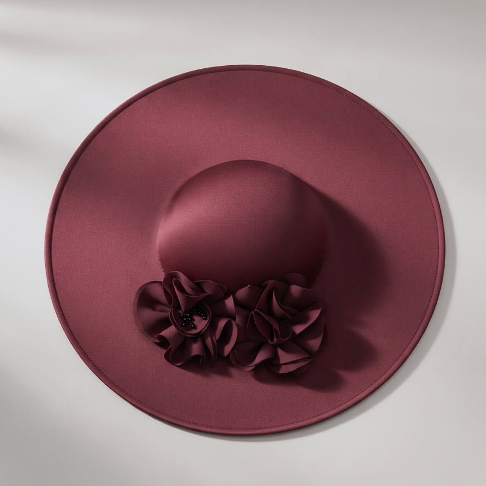 Holly Koyu Bordo Vualet Şapka 40 cm