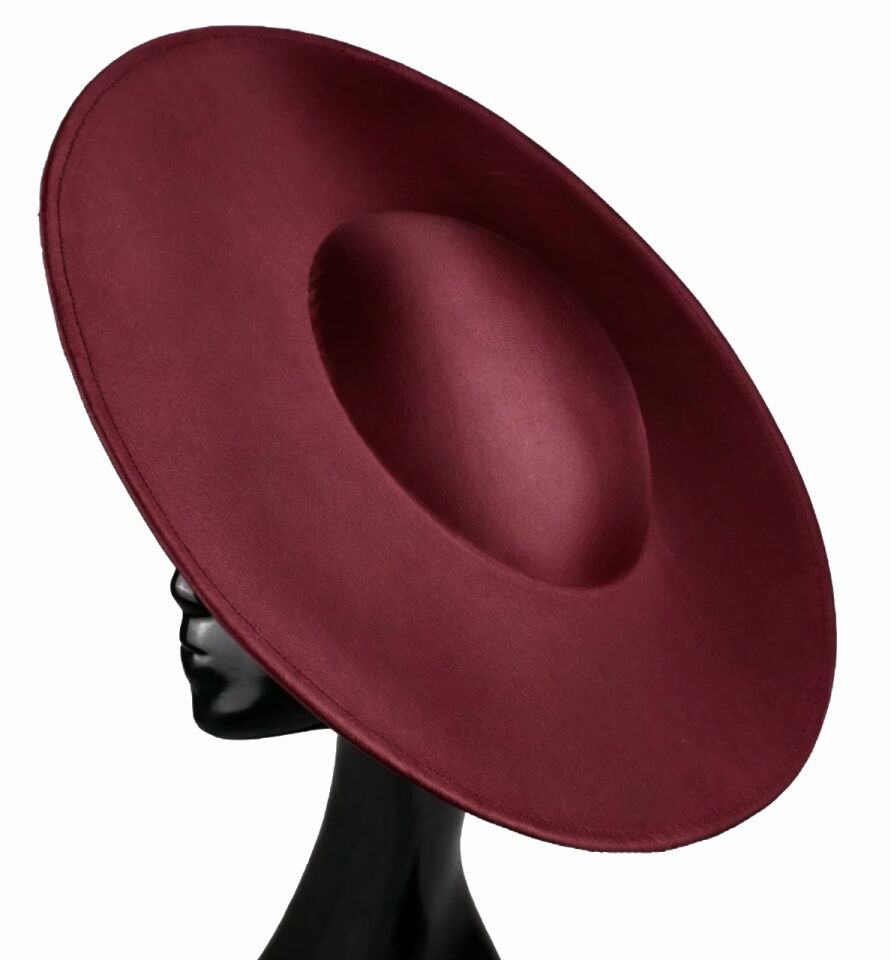 Holly Koyu Bordo Vualet Şapka 40 cm