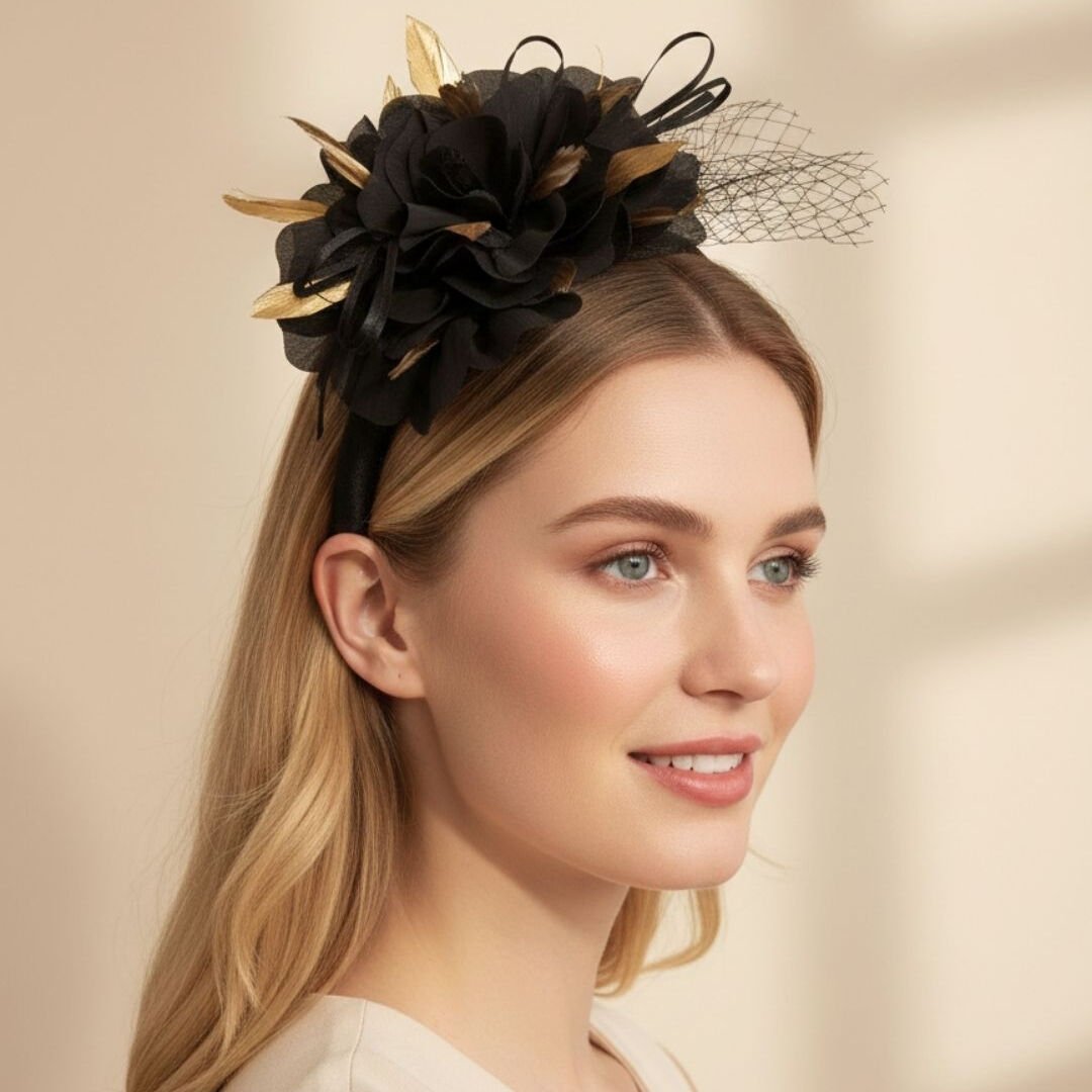 Amanda Siyah Gold Renk Taç