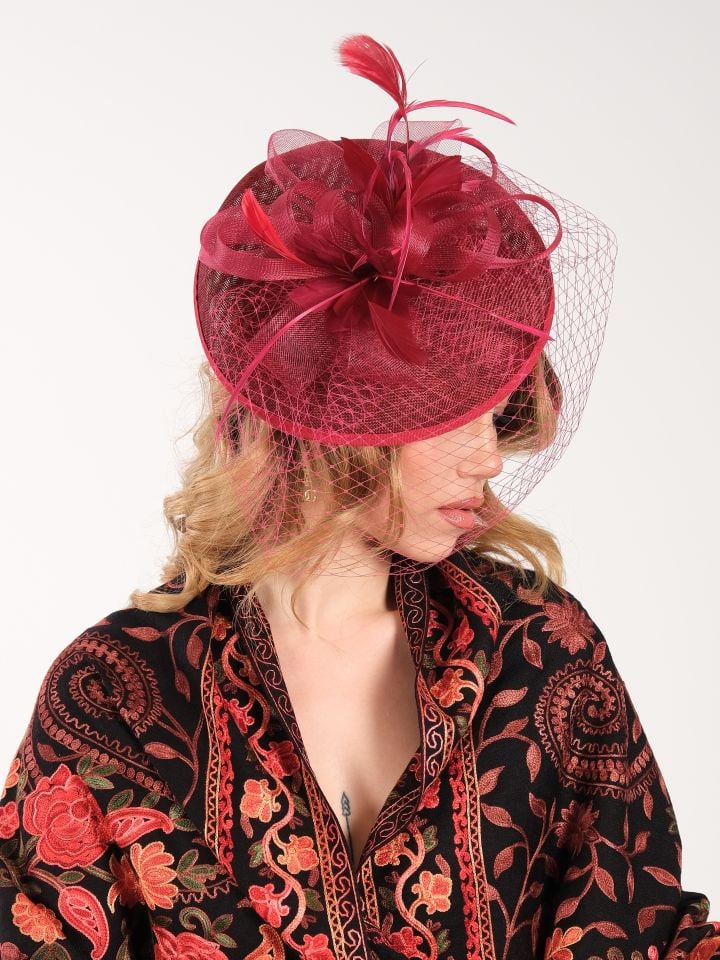 Patrice Bordo Renk Vualet Şapka 25 cm