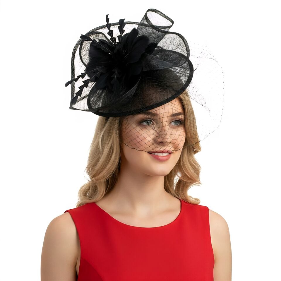 Madal Siyah Renk Vualet Şapka 35 cm