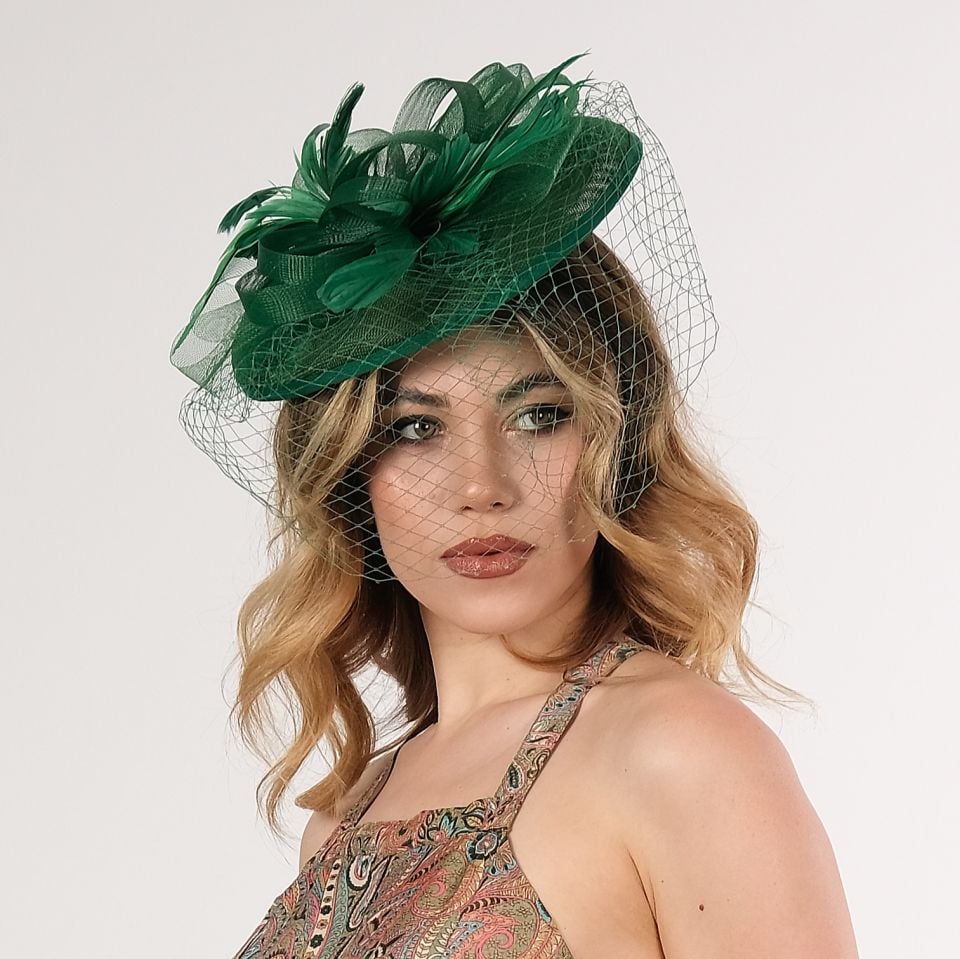 Patrice Yeşil Renk Vualet Şapka 25 cm