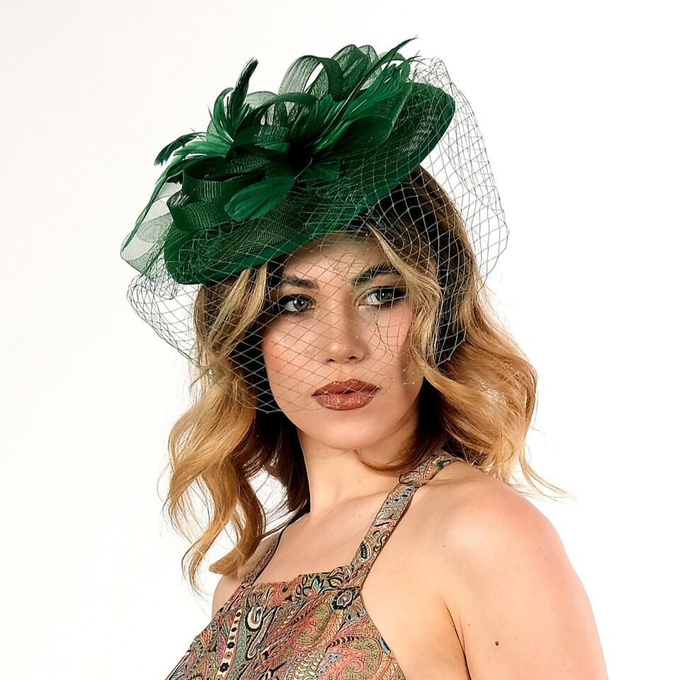 Patrice Yeşil Renk Vualet Şapka 25 cm