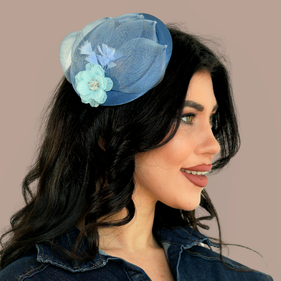 Hazel Denim Mavi Renk  Saç Aksesuarı 20 cm
