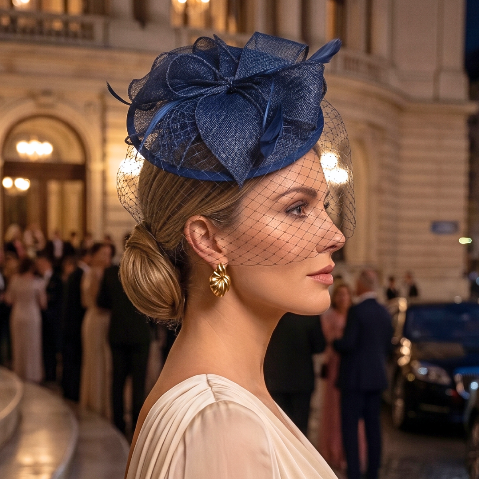 Dalida Lacivert Renk Vualet 25 cm Özel Şapka Kutulu