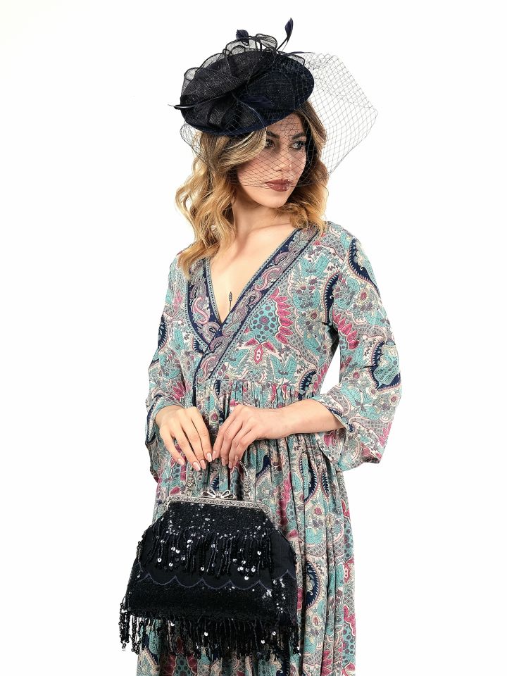 Dalida Lacivert Renk Vualet Şapka 25 cm