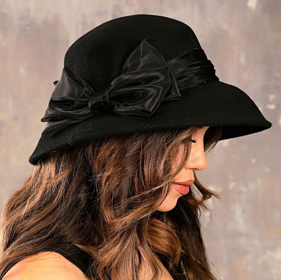 Terra Hepburn Siyah Renk Derby Şapka