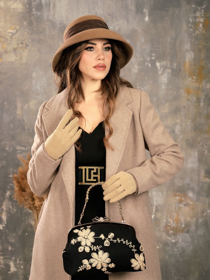 Terra Hepburn vizon  camel  Renk Derby Şapka