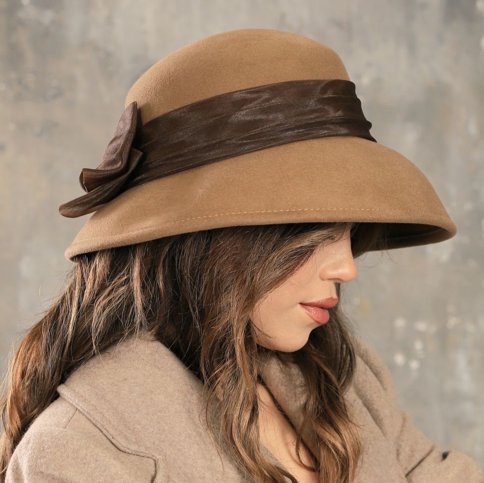 Terra Hepburn vizon  camel  Renk Derby Şapka