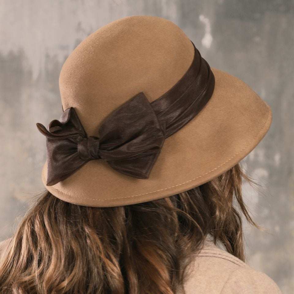 Terra Hepburn vizon  camel  Renk Derby Şapka