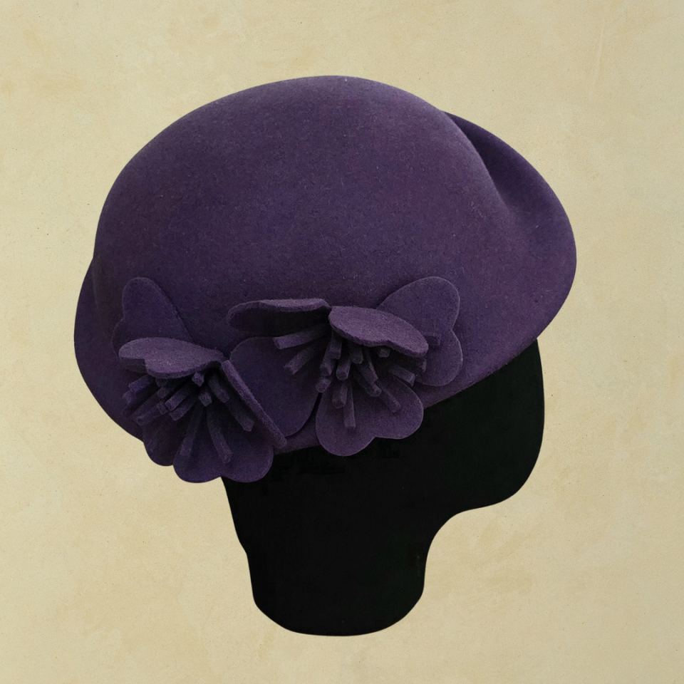 Chloe Mor Renk Çiçekli Şapka