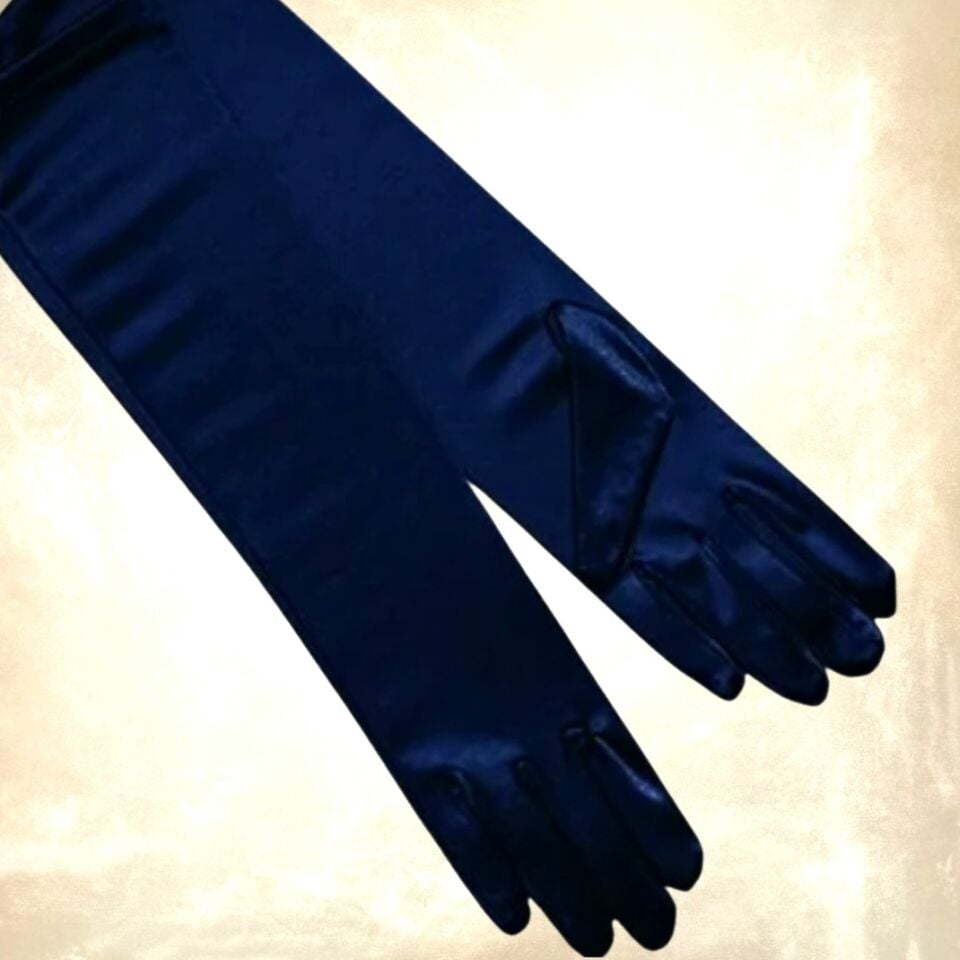 Opera Lacivert Renk Saten Eldiven 53 cm