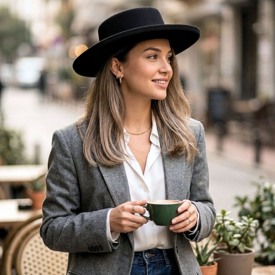 Valencia Siyah Renk Şapka 38 cm