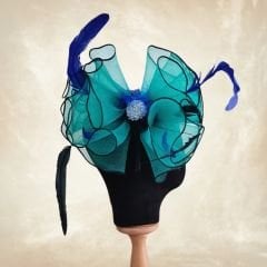 Alice Turkuaz Mavi Renk Alternatifli Elegan Şapka 55 cm  Özel Şapka Kutulu