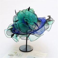 Alice Turkuaz Mavi Renk Alternatifli Elegan Şapka 55 cm  Özel Şapka Kutulu