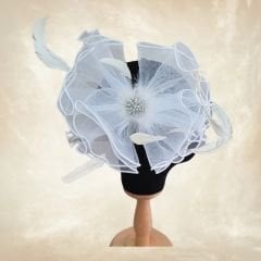 Alice Beyaz Ekru Renk Alternatifli  Elegan Şapka 55 cm Özel Şapka Kutulu
